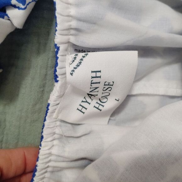 Hyacinth House Blue Seaport Tie Back Floral Midi Dress Cottagecore L - Picture 9 of 11